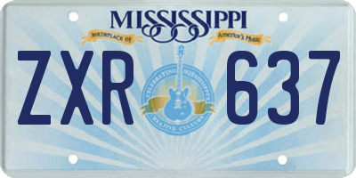 MS license plate ZXR637