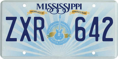 MS license plate ZXR642