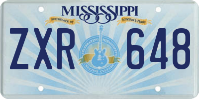 MS license plate ZXR648