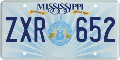 MS license plate ZXR652