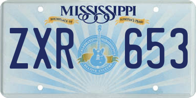 MS license plate ZXR653