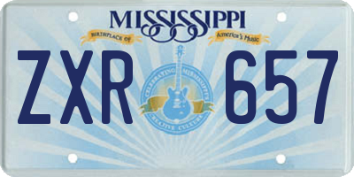 MS license plate ZXR657