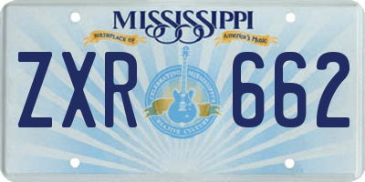 MS license plate ZXR662