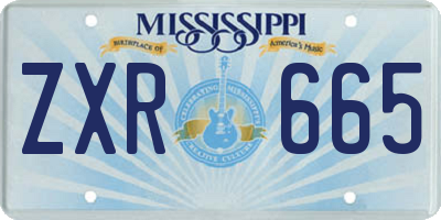 MS license plate ZXR665
