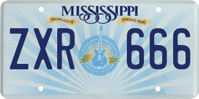 MS license plate ZXR666