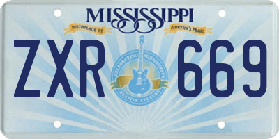 MS license plate ZXR669