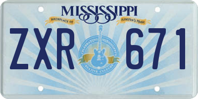 MS license plate ZXR671
