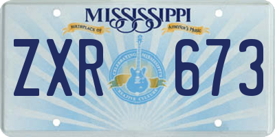 MS license plate ZXR673
