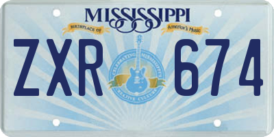 MS license plate ZXR674
