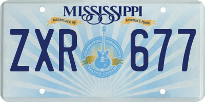 MS license plate ZXR677