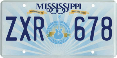 MS license plate ZXR678