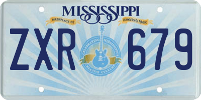 MS license plate ZXR679