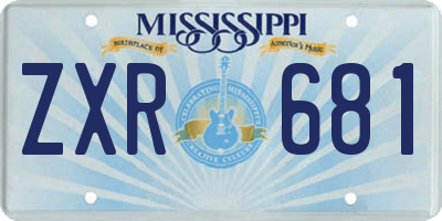 MS license plate ZXR681