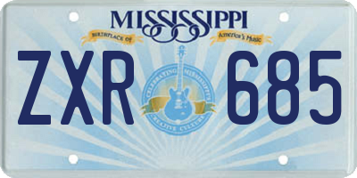 MS license plate ZXR685