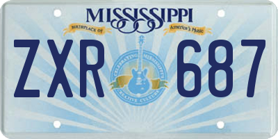 MS license plate ZXR687