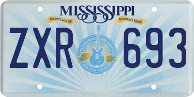 MS license plate ZXR693