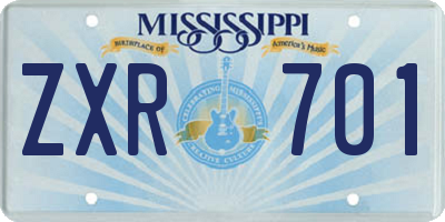 MS license plate ZXR701