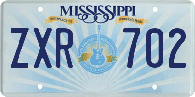 MS license plate ZXR702