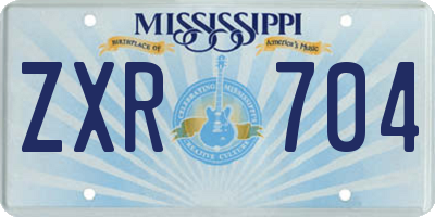MS license plate ZXR704
