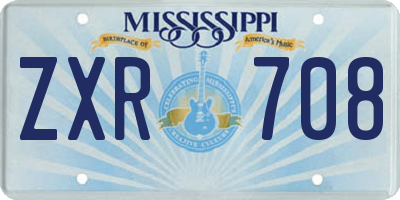 MS license plate ZXR708