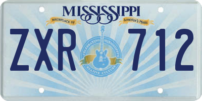 MS license plate ZXR712