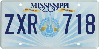 MS license plate ZXR718