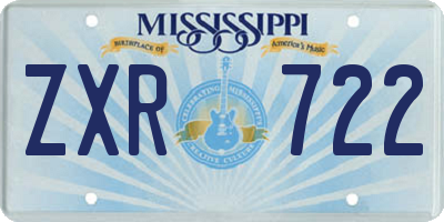 MS license plate ZXR722