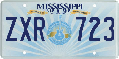 MS license plate ZXR723