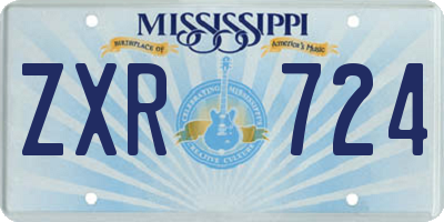 MS license plate ZXR724