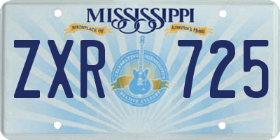 MS license plate ZXR725