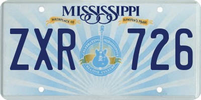 MS license plate ZXR726