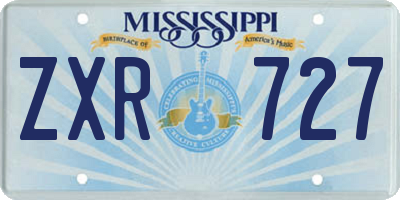 MS license plate ZXR727