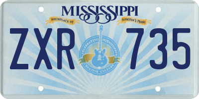 MS license plate ZXR735