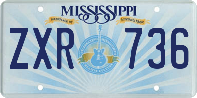 MS license plate ZXR736