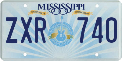 MS license plate ZXR740