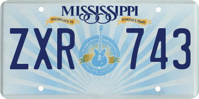 MS license plate ZXR743