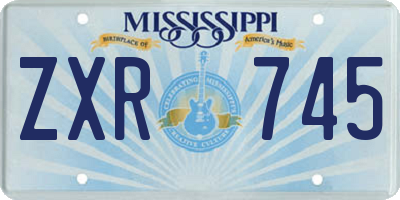 MS license plate ZXR745