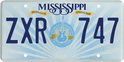 MS license plate ZXR747