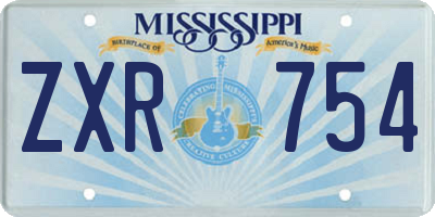 MS license plate ZXR754