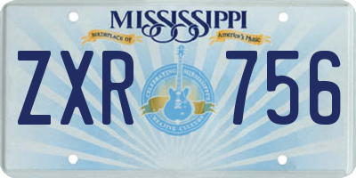 MS license plate ZXR756