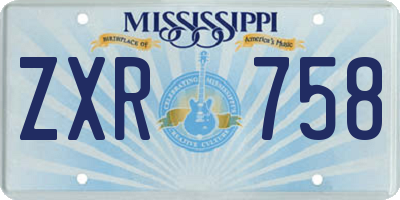 MS license plate ZXR758