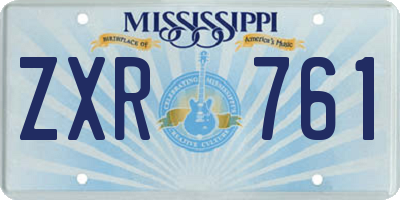 MS license plate ZXR761