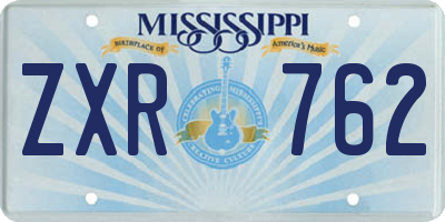 MS license plate ZXR762