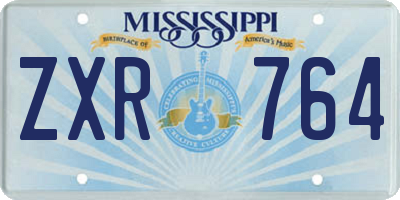 MS license plate ZXR764