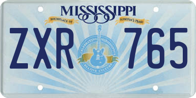 MS license plate ZXR765