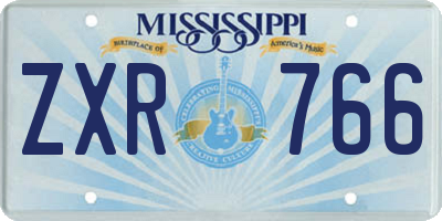 MS license plate ZXR766