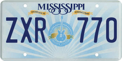 MS license plate ZXR770