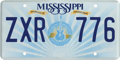 MS license plate ZXR776