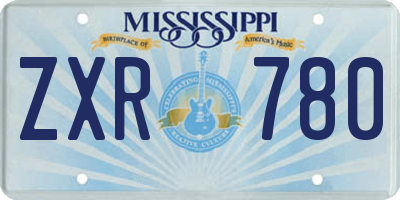 MS license plate ZXR780