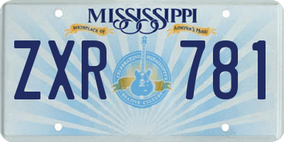 MS license plate ZXR781
